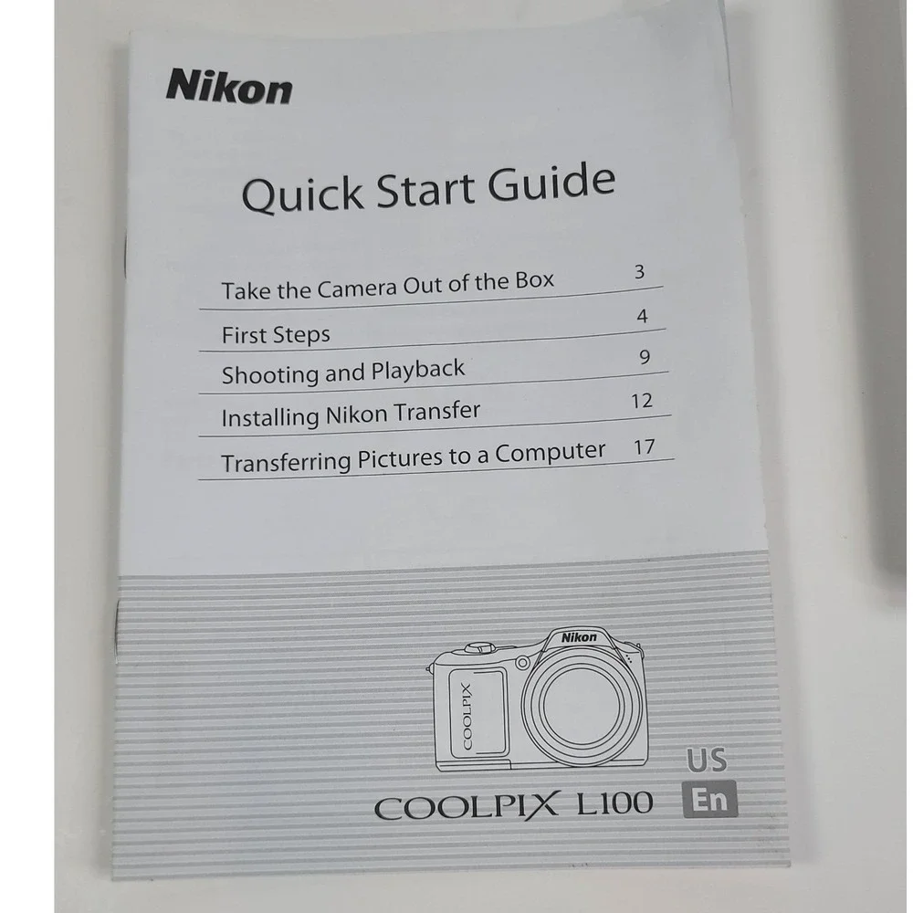 Nikon Coolpix L100 Digital Camera User Manual and Quick Start Guide English